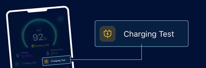 The picture shows the graphic of the Battery-Guard - charging test.