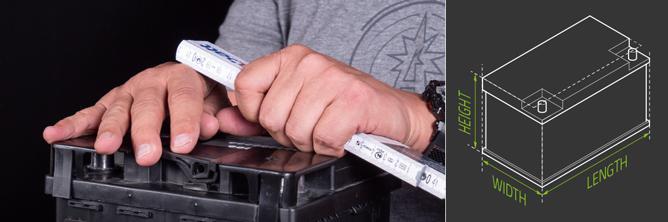 Bild - Grafik zum richtigen Messen von Batterien - English The picture shows a diagram for the correct measurement of batteries.
