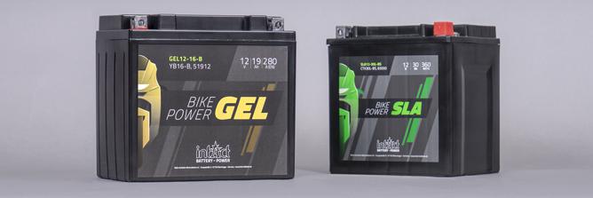 Headerbild GEL und SLA Roller- und Motorradbatterien Das Bild zeigt die intAct Bike-Power GEL und die intAct Bike-Power SLA.