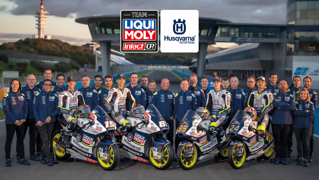 Das Bild zeigt das Team von LIQUI MOLY Husqvarna Intact GP.