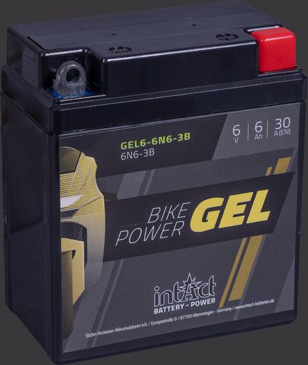Produktabbildung Motorradbatterie intAct Bike-Power GEL GEL6-6N6-3B